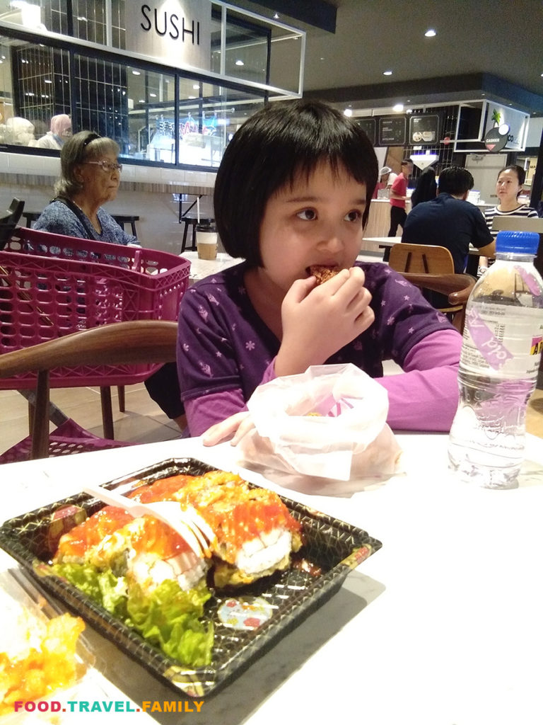 Eating Japanese food at AEON BiG Food Court