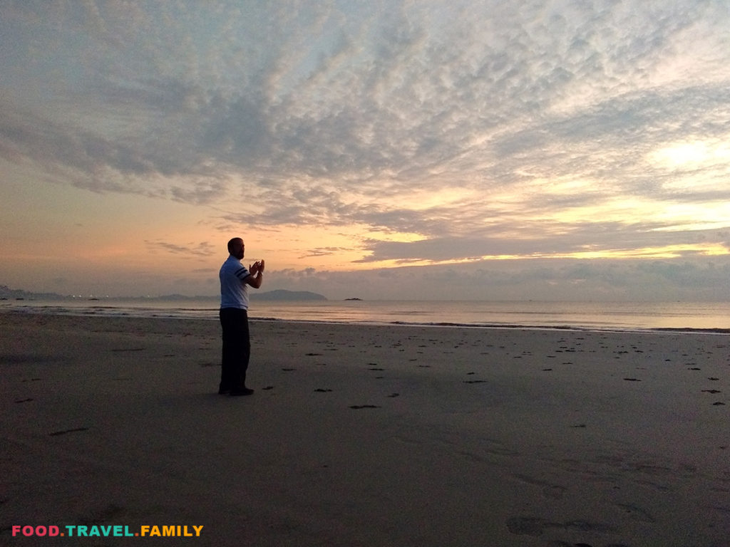 Tai-chi at dawn on the beach