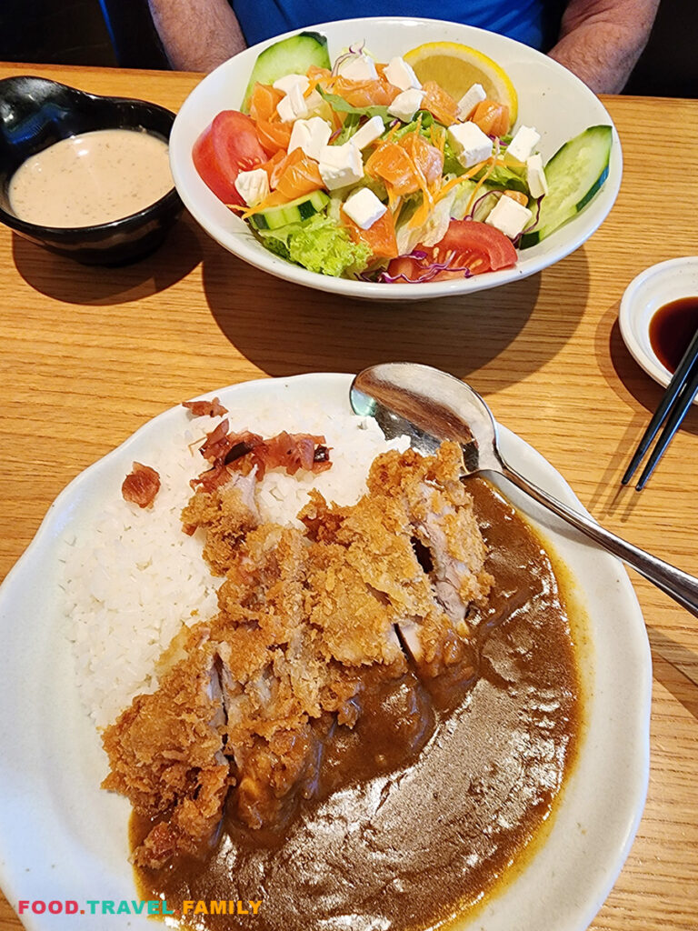 Chicken Katsu Curry and Salmon Cream Cheese Salad